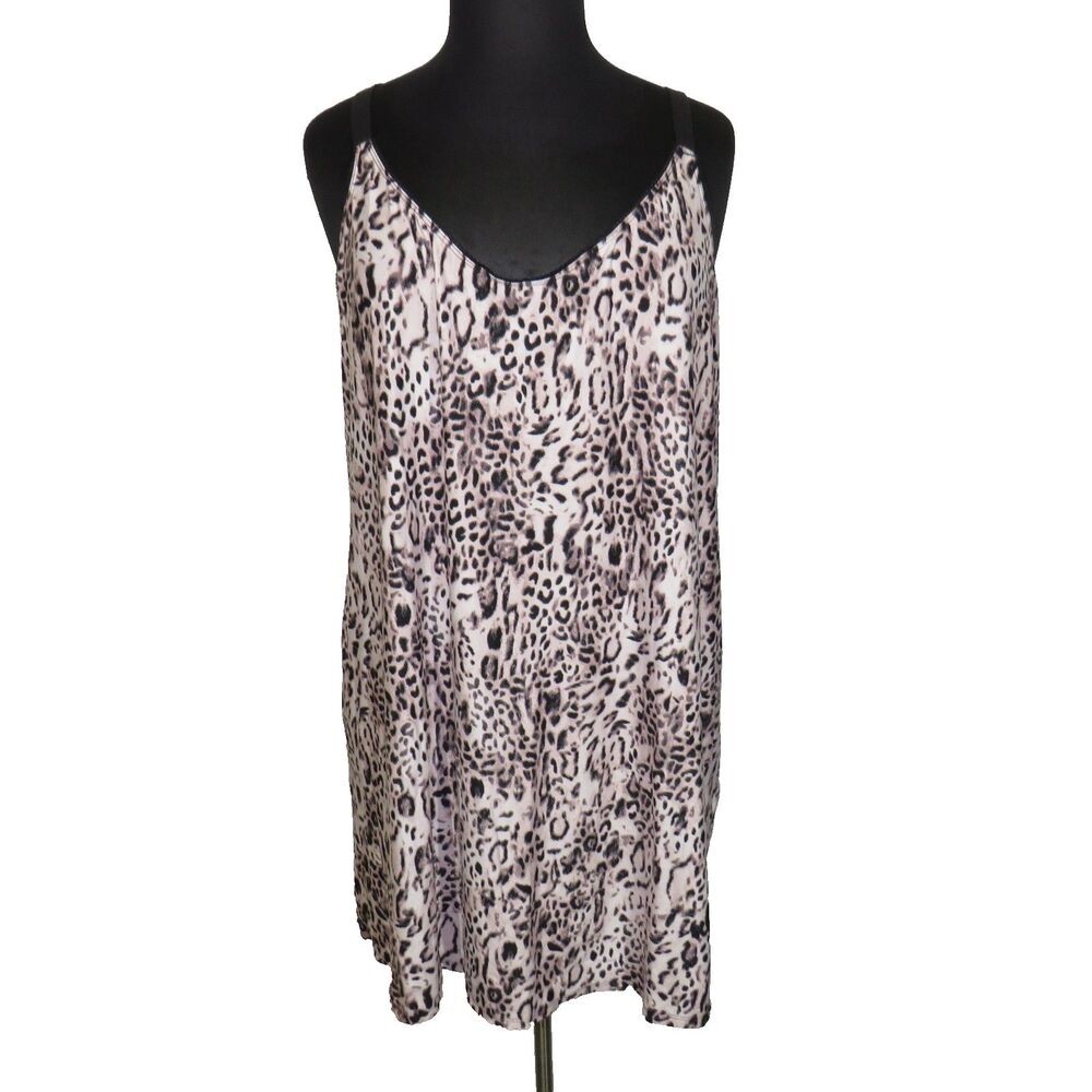 Secret Treasures Soft Stretchy Leopard Print Chemise Plus Size 3X